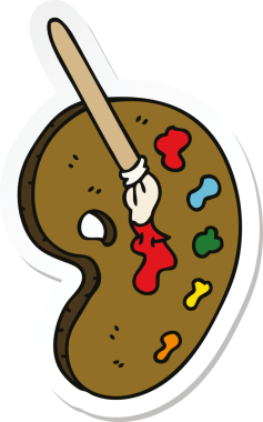 Bir insan tarafından çizilmiş karikatür paleti.