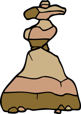 Bir insan tarafından çizilmiş istiflenmiş taş karalamaları.