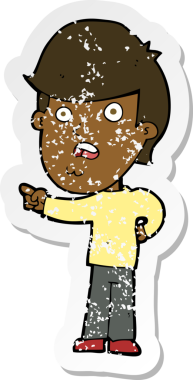 İnsan tarafından çizilmiş bir karikatürün gerilimli çıkartması.