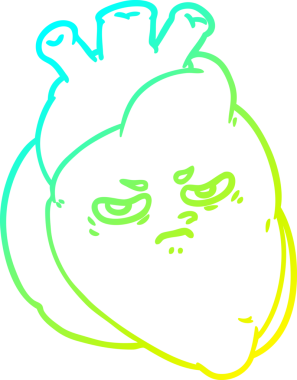 Bir insan tarafından çizilmiş karikatür kalp çizimi.