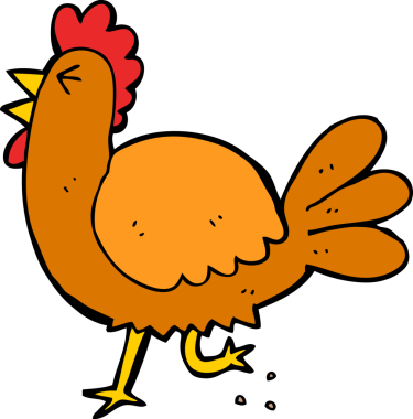 bir insan tarafından çizilmiş çizgi film horozu