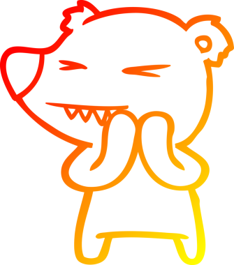 Bir insan tarafından çizilmiş kızgın bir kutup ayısının sıcak çizgi çizimi