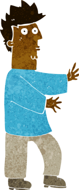 Çizgi filmdeki gergin adam bir insan tarafından çiziliyor.