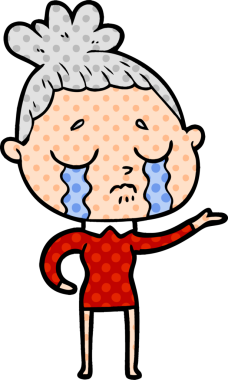 Bir insan tarafından çizilmiş ağlayan kadın çizgi filmi.