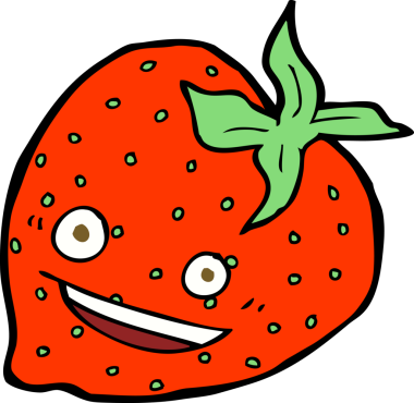 Bir insan tarafından çizilmiş çilek çizgi filmi.