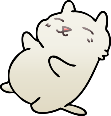 bir insan tarafından çizilmiş gölgelenmiş garip çizgi film kedisi.