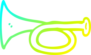 Bir insan tarafından çizilmiş metal bir trompetin soğuk gradyan çizimi