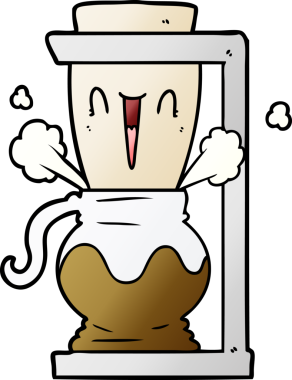 bir insan tarafından çizilmiş çizgi film filtresi kahve makinesi