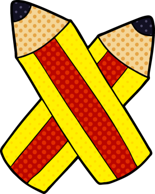 Bir insan tarafından çizilmiş karikatür kalemleri.