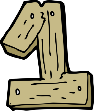 Bir insan tarafından çizilmiş ahşap bir çizgi film.