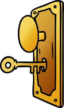 Bir insan tarafından çizilmiş bir kapı kolunun gradyan karikatürü.