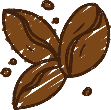 Bir insan tarafından çizilmiş kahve çekirdeği tebeşiri.