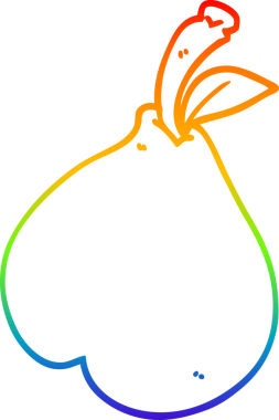 gökkuşağı gradyan çizgi çizimi bir insan tarafından çizilmiş armut karikatürü