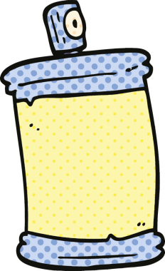 Çizgi roman tarzı sprey bir insan tarafından çizilmiş.