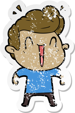 Bir insan tarafından çizilmiş heyecanlı bir adamın sıkıntılı çıkartması.