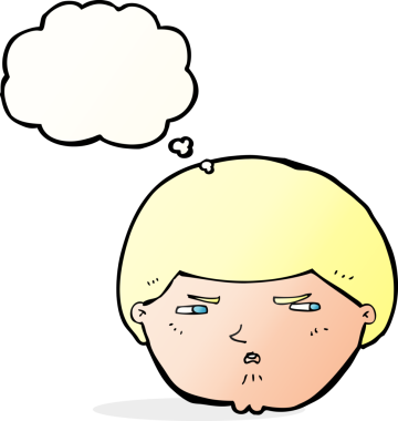 Bir insan tarafından çizilmiş düşünce baloncuğuyla rahatsız edilmiş bir adam.