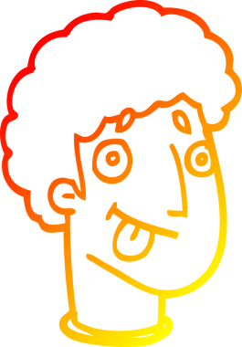 Bir insan tarafından çizilen çizgi film karakterinin sıcak çizgi çizimi