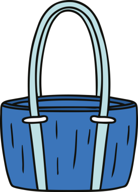 Bir insan tarafından çizilmiş kırmızı büyük bir çantanın karalaması.