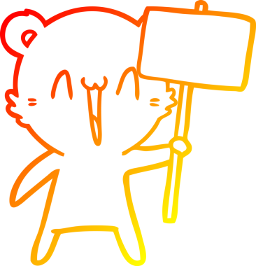 Bir insan tarafından çizilen mutlu ayı karikatürünü çiziyorum.