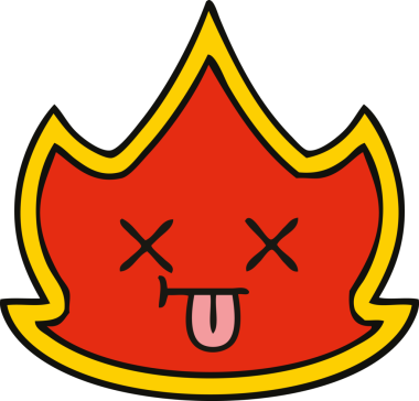 Bir insan tarafından çizilmiş güzel bir ateş karikatürü.