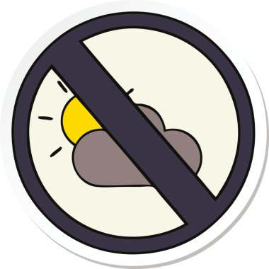 Bir insan tarafından çizilmiş şirin bir hava durumu uyarısı çıkartması.