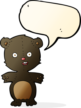 Bir insan tarafından çizilmiş tatlı siyah ayı çizgi filmi.