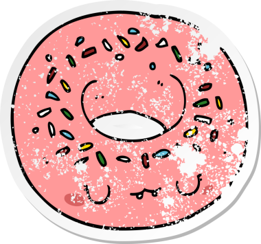 Bir insan tarafından çizilmiş karikatür çöreğinin sıkıntılı etiketi