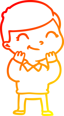 Bir insan tarafından çizilmiş gülümseyen çizgi film çocuğu çizimi.