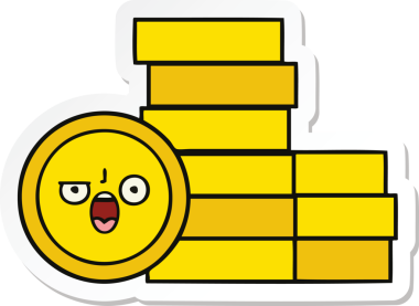 Bir insan tarafından çizilmiş şirin bozuk paraların çıkartması.