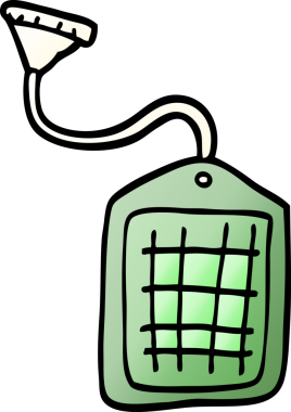 Bir insan tarafından çizilmiş yeşil çay poşeti.