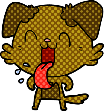 Bir insan tarafından çizilmiş nefes nefese bir köpek.