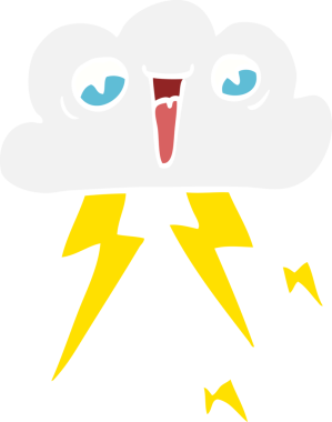 Bir insan tarafından çizilmiş gök gürültüsü bulutu karalaması.