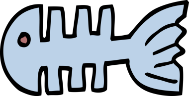 bir insan tarafından çizilmiş karalama balık kemikleri