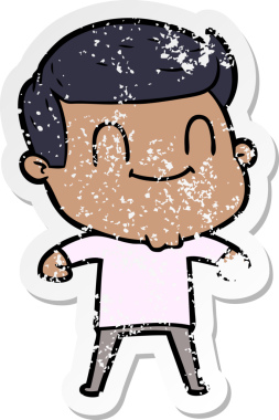 Bir insan tarafından çizilmiş, karikatür dostu bir adamın sıkıntılı çıkartması.