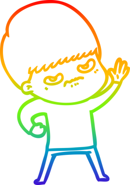 Bir insan tarafından çizilmiş kızgın bir çizgi film çocuğunun çizimi.