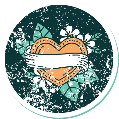 Bir insan tarafından çizilmiş kalp ve bayrağın sembolik depresif dövme şekli