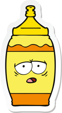 Bir insan tarafından çizilmiş spor içeceğinin çıkartması.