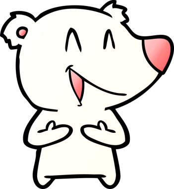 Bir insan tarafından çizilmiş mutlu kutup ayısı karikatürü