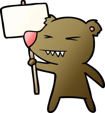 Bir insan tarafından çizilen kızgın ayı çizgi filmi