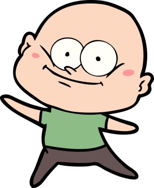 Bir insan tarafından çizilmiş kel bir adam.