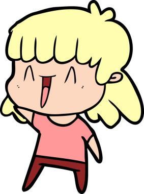 Bir insan tarafından çizilmiş karikatür kadın.