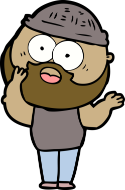 Bir insan tarafından çizilmiş sakallı bir adam.