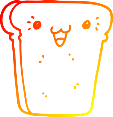 Bir insan tarafından çizilmiş bir ekmek diliminin sıcak gradyan çizimi