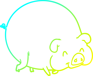 Bir insan tarafından çizilmiş soğuk çizgi domuz çizimi.