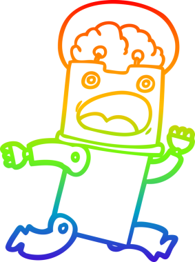 gökkuşağı gradyan çizgisi bir insan tarafından çizilmiş robot çizgi