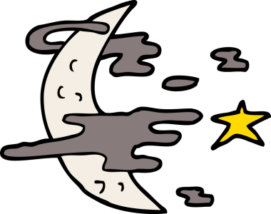 Bir insan tarafından çizilmiş ürkütücü ay karalaması.