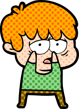 Bir insan tarafından çizilmiş bitkin çocuk çizgi filmi.