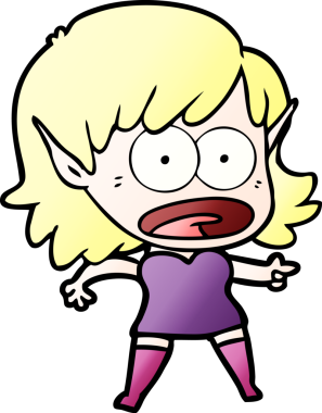 Bir insan tarafından çizilen elf kızı şok etti.