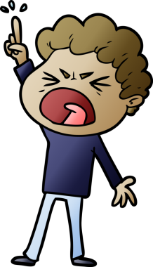 Bir insan tarafından çizilmiş öfkeli bir adam.