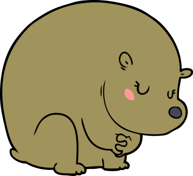 Bir insan tarafından çizilmiş utangaç ayı çizgi film çizeri